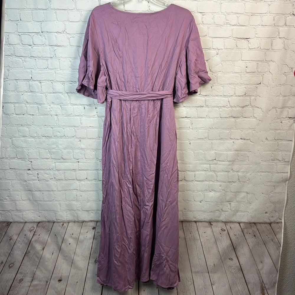 BloomChic Lavender Lace Front Ruffle Pocket Dress Plus Size 1X - Picture 6 of 6